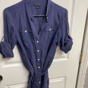 Banana Republic Silk tunic with Nero collar grape In color Size~S NWOT